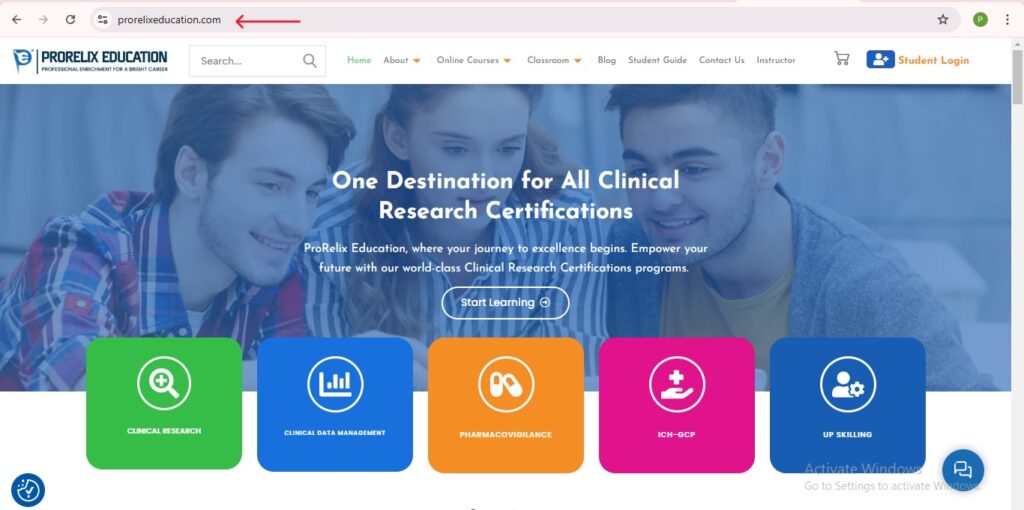 Open ProRelixEducation site